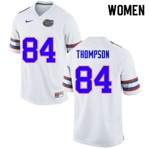 Women's Florida Gators #84 Trey Thompson NCAA Nike White Authentic Stitched College Football Jersey ZMI3762PN